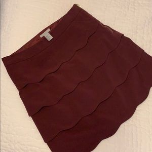 Merlot Scallop Mini Skirt